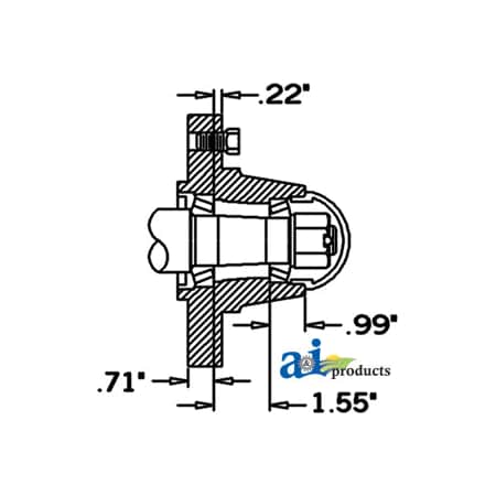 A & I Products Hub & Spindle Assy. (5 Bolt) 12" x6" x20" A-HS2500555